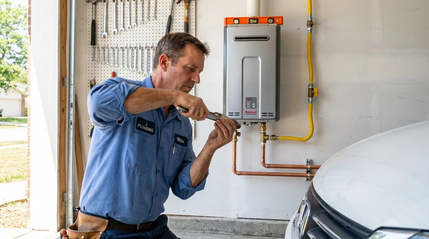 Tankless water heater installation by a Johns Plumbing LLC plumber in Occidental